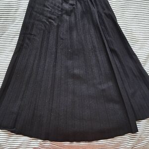 Talbots Black A-Line Pleated Skirt